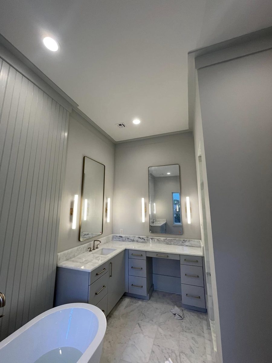 Master bath sconce lighting